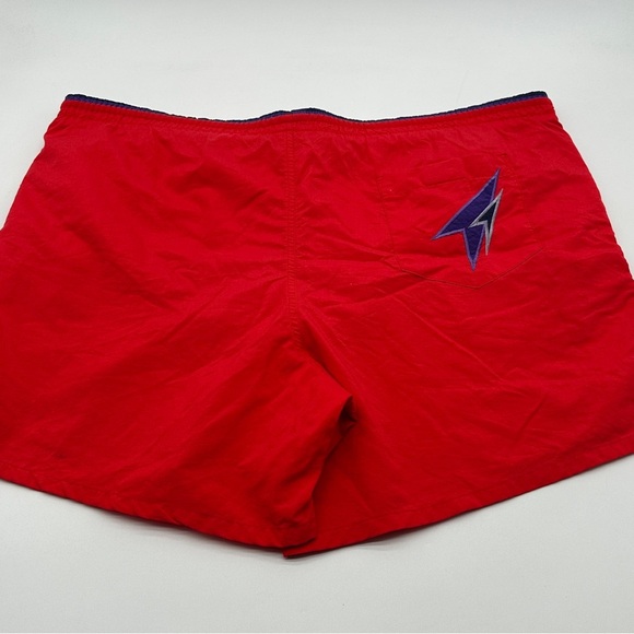 Mens Sz XL Vintage Red Speedo Lined Swim Trunk Shorts Nylon - Picture 7 of 10